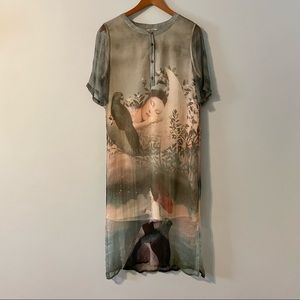 Vintage design silk dress